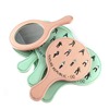 Korean cartoon portable cortex makeup mirror Creative round hand hook -up mirror carrying makeup mirror PU cortex mirror