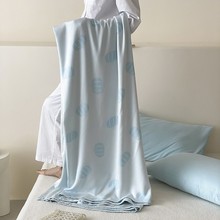 100竹纤维毛巾被沙发盖毯简约空调被冷感毯提花毛毯婴幼儿浴巾夏