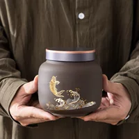 Фиолетовая песочная керамическая глиняная чайная банка Longjing черный чай Pu'er хранение чая герметичная банка мази пустая подарочная упаковка