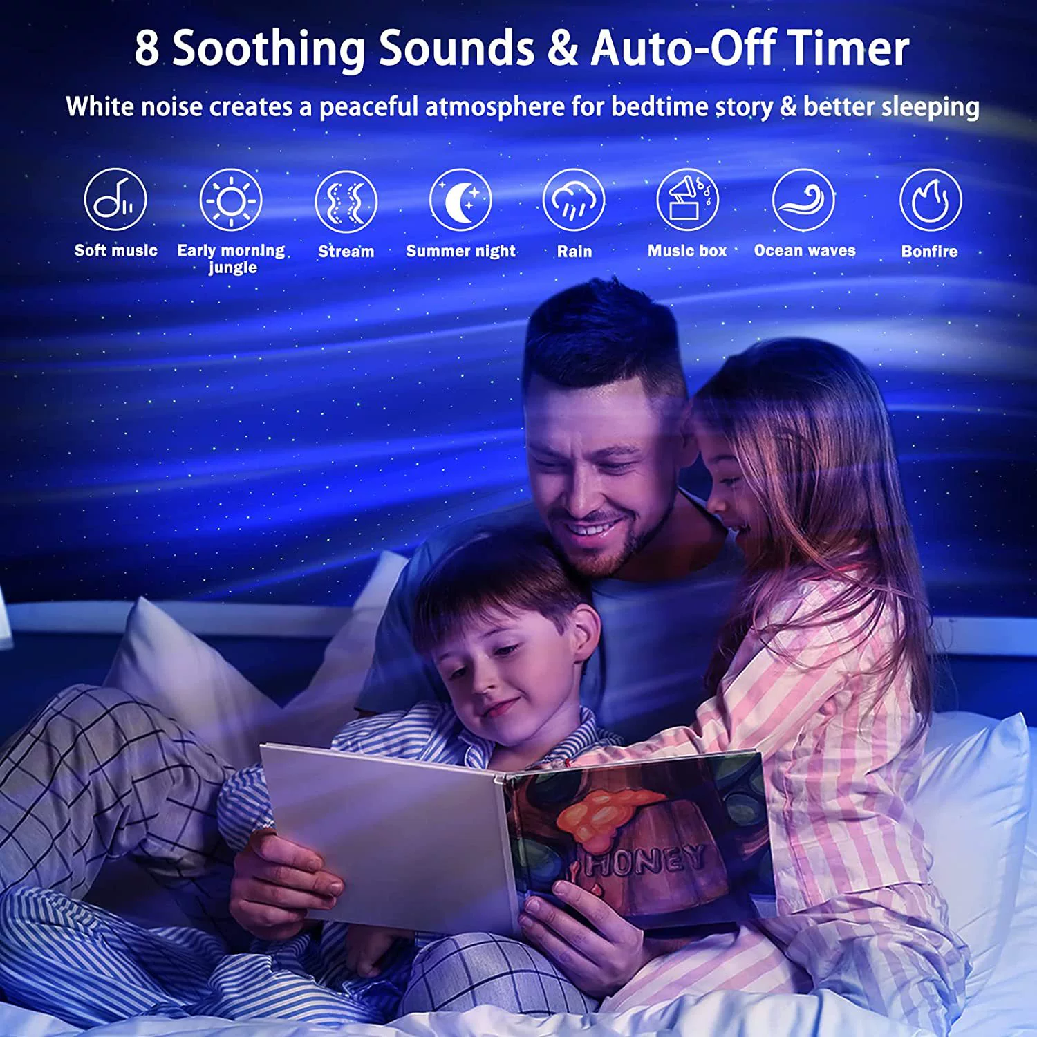 Star projection, lamp with laser, speakers, atmospheric night light, bluetooth