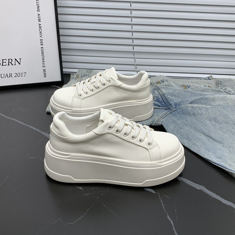 Cowhide Version ~ Genuine Leather Thick-Soled White Shoes for Women 2025 Autum New Thin Style Increased Breathable Casual Sneakers Cowhide Version ~ Genuine Leather Thick-Soled White Shoes for Women 2025 Autum New Thin Style Increased Breathable Casual Sneakers