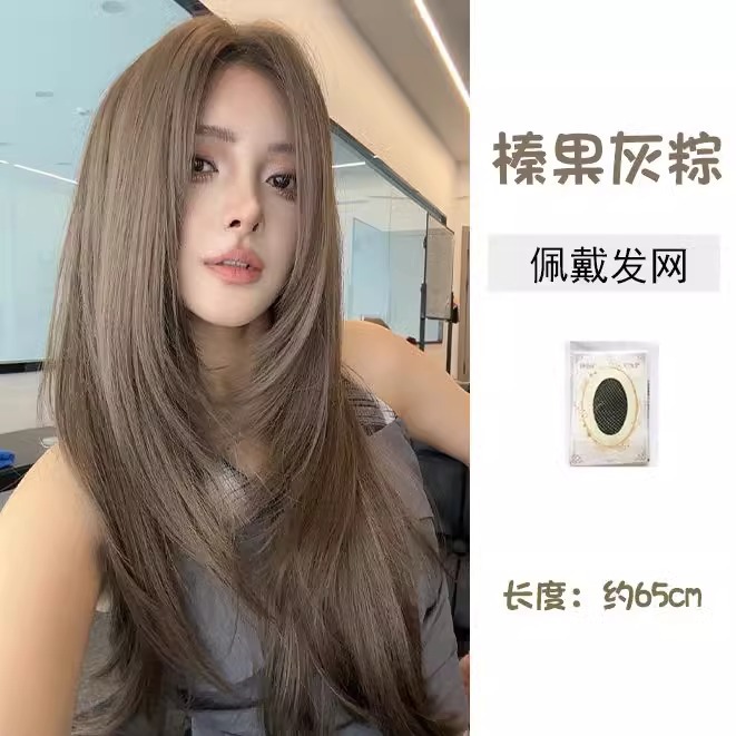 Frontal Lace [Higelnut Gray Brown Layered Hair] Hair Net