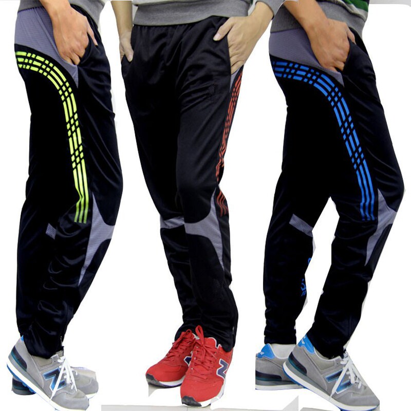 Football Pants, Tapered Pants, Training Pants, Slim-Fit Narrow-Leg Pants, Men's Fitness Sports Long Pants with Zipper Pockets