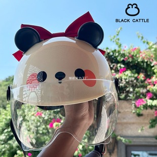 Electric Vehicle Motorcycle Helmet 3C Certified Female and Male Cute Winter All-Season Half Helmet Battery Vehicle Safety Helmet