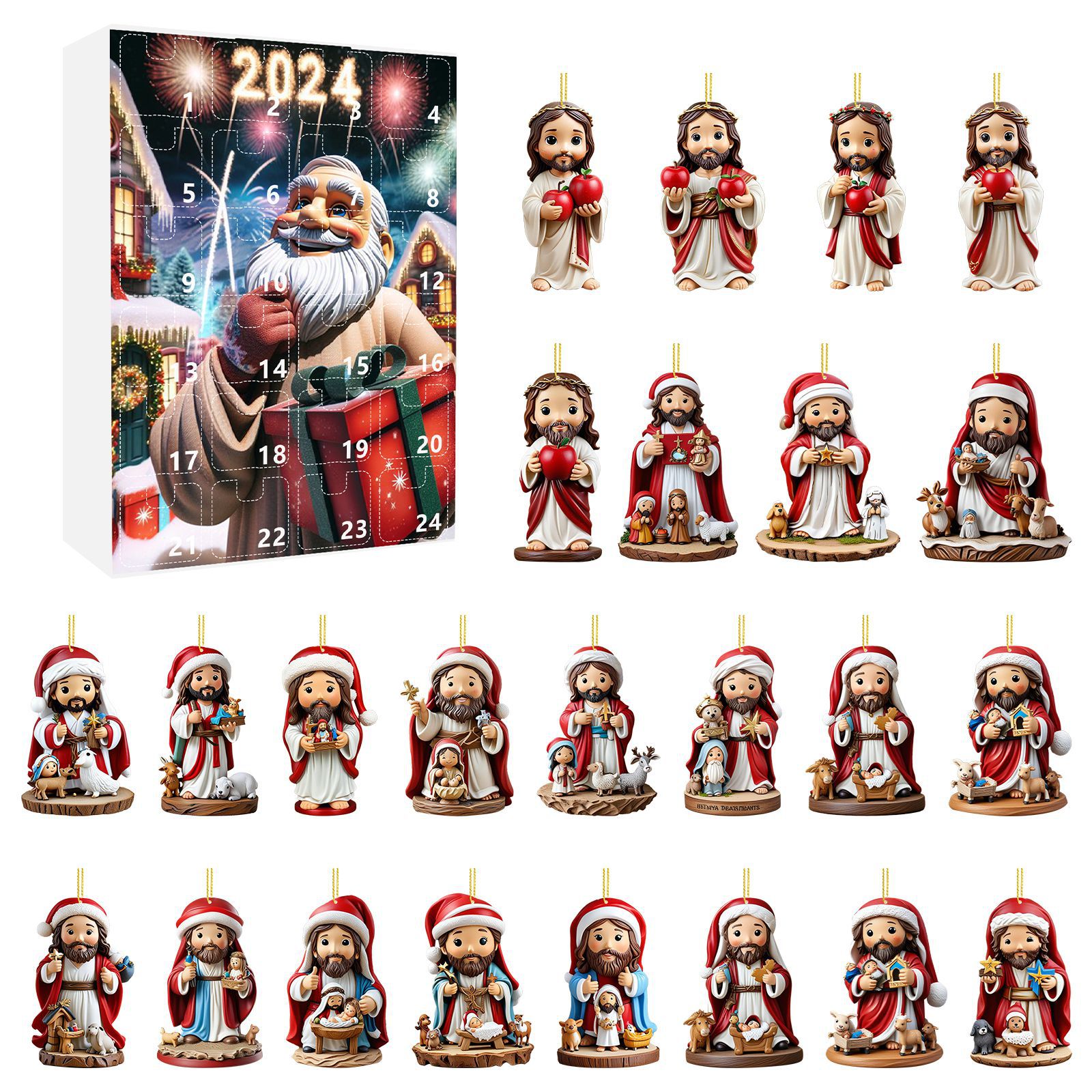 Christmas Calendar Blind Box Christmas Countdown Calendar Holiday Pendant Christmas Blind Box Wholesale_voghion.com