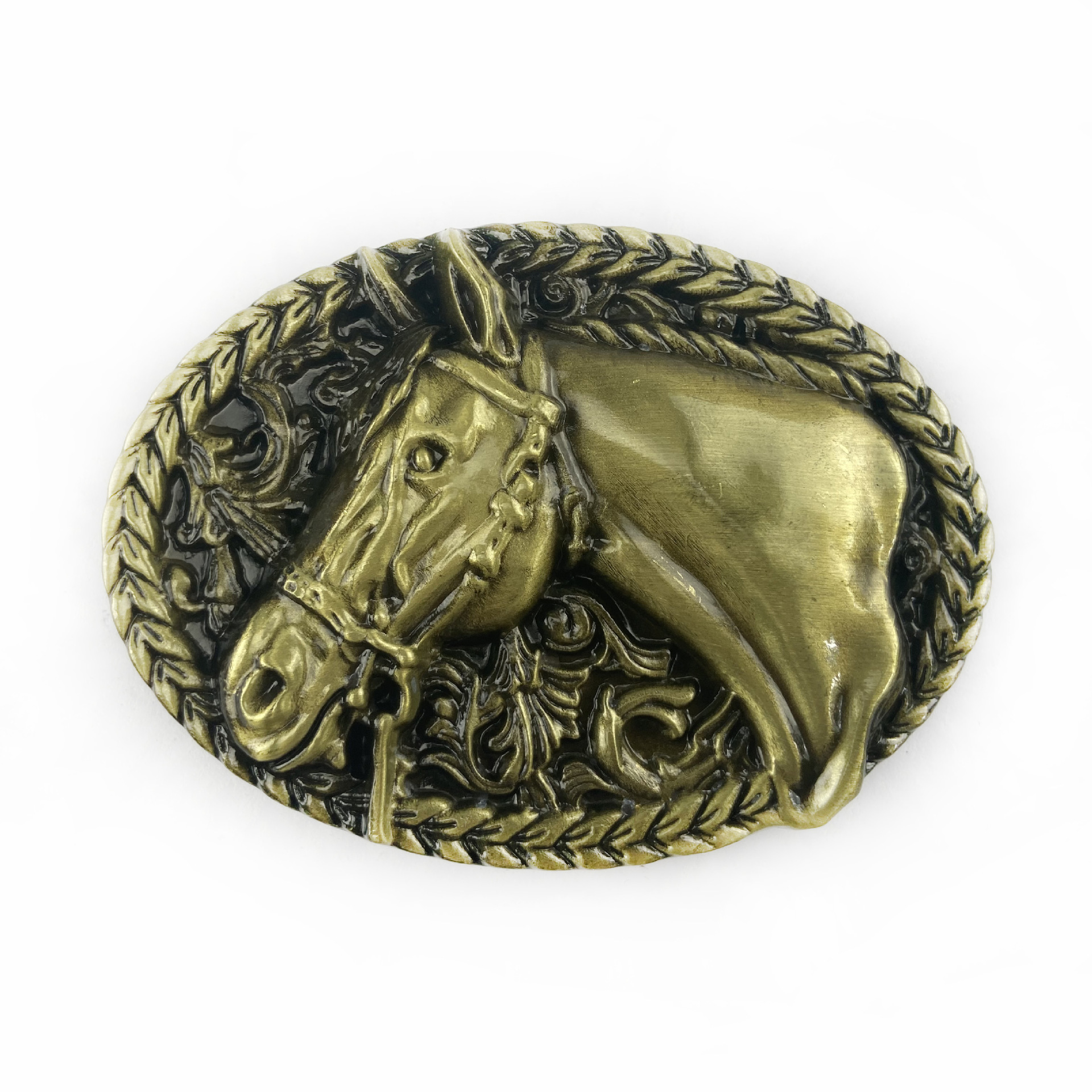 Ellipse personality horse corn buckle head alloy buckle knight pants belt smooth buckle plate buckle foreign trade cross-border exclusive supply