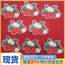 卡通草莓热熔胶刺绣标服装背包装饰电脑绣花布贴 手账本diy可爱贴