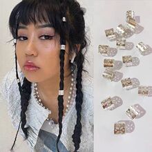 欧美外贸朋克金属脏辫环扣嘻哈风发扣辣妹个性辫子配饰辫编发饰品