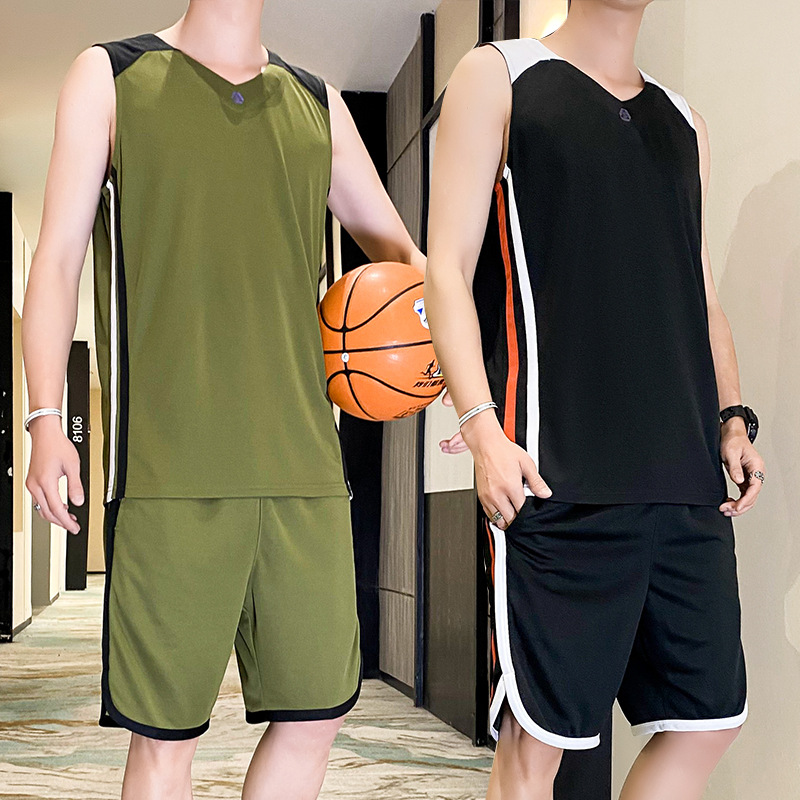2024 nuevo juego de trajes de baloncesto para hombres largos entrenamiento correr fitness transpiración camiseta deportiva pelota image 5