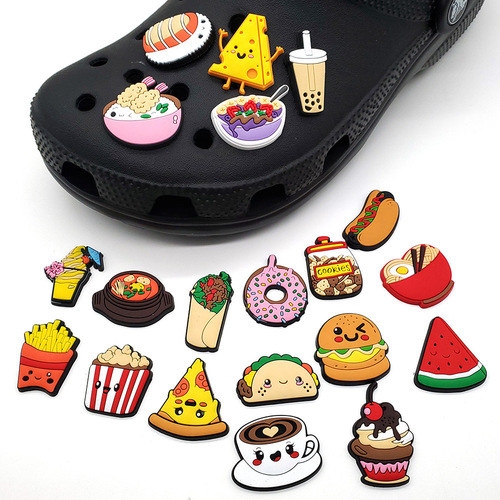 Food series hole shoe flower accessories personal versatile garden shoes soft rubber ornament shoe decoration buckle