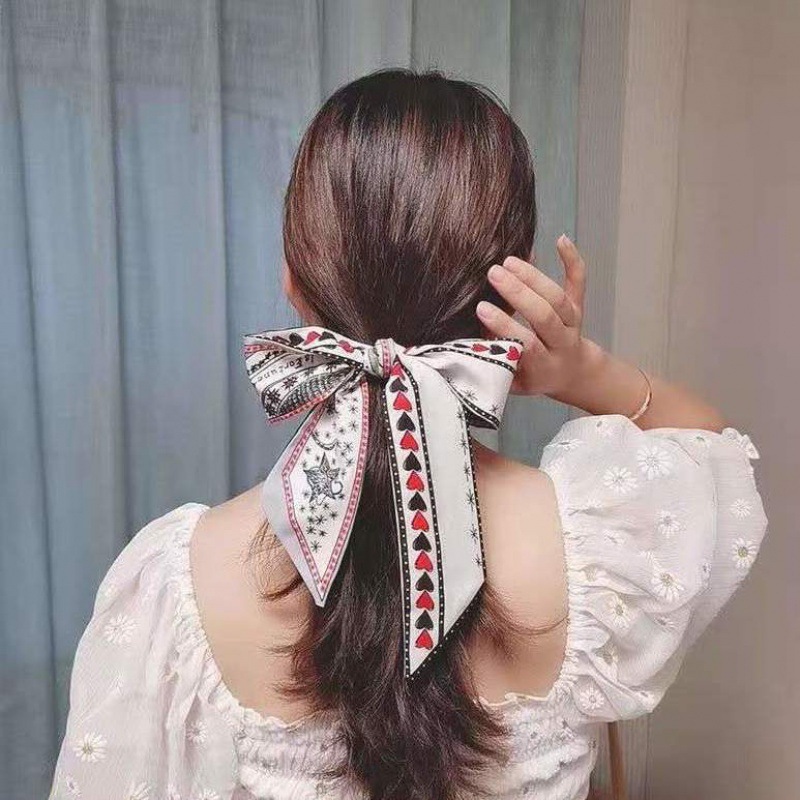 Retro Sweet Women'S Letter Cat Knot Stripe Hair Band Scarf Hair Tie display picture 3