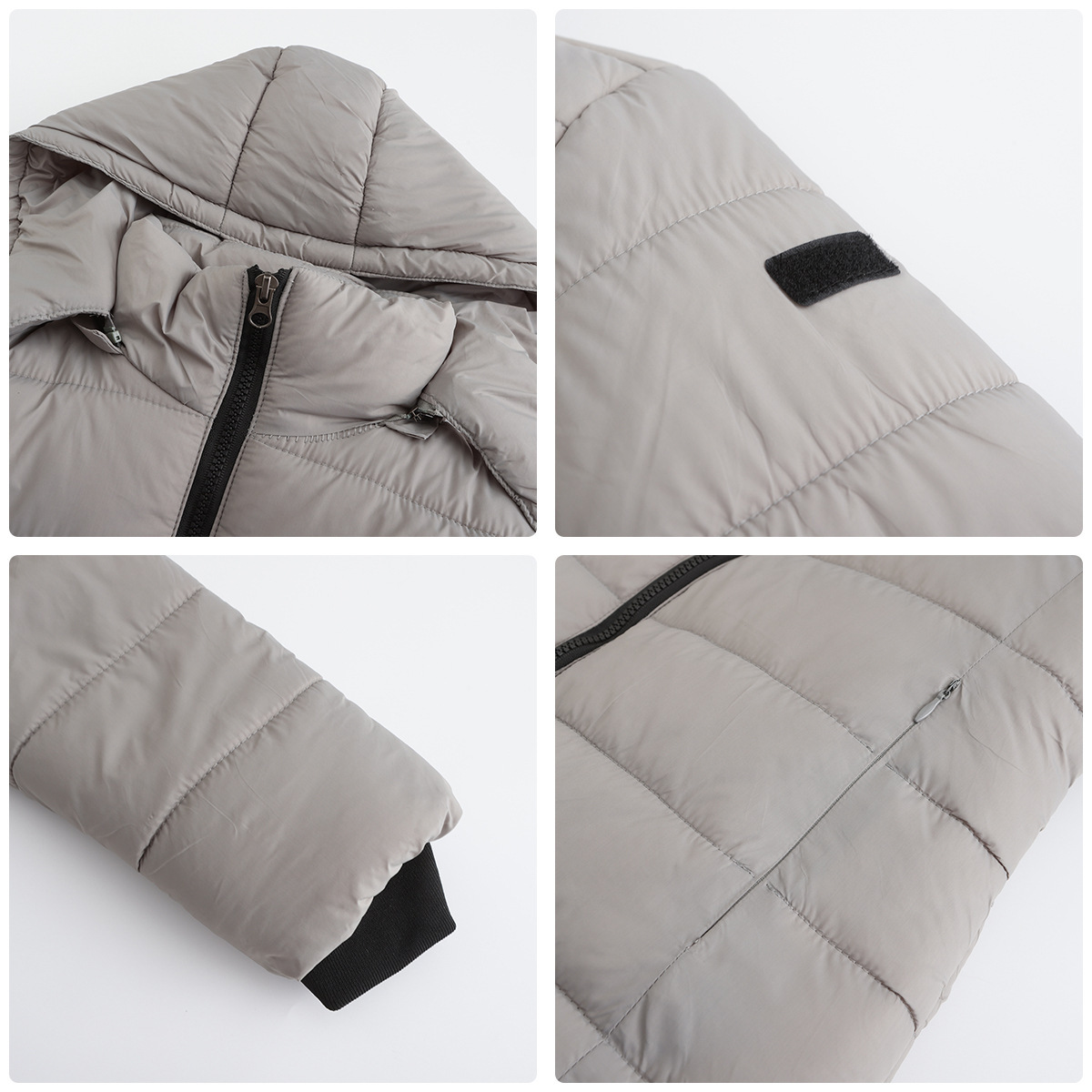 Abrigo de invierno para mujer con capucha extraíble parka impermeable_voghion.com