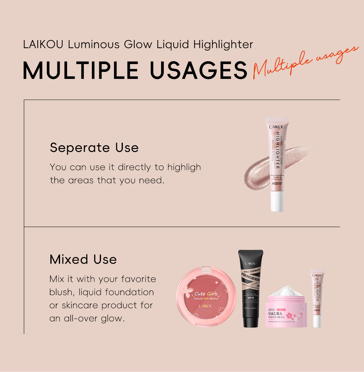 The temu version is available in three colors. LAIKOU 8g (tube) Highlighter Cream can cover blemishes for facial contouring undefined