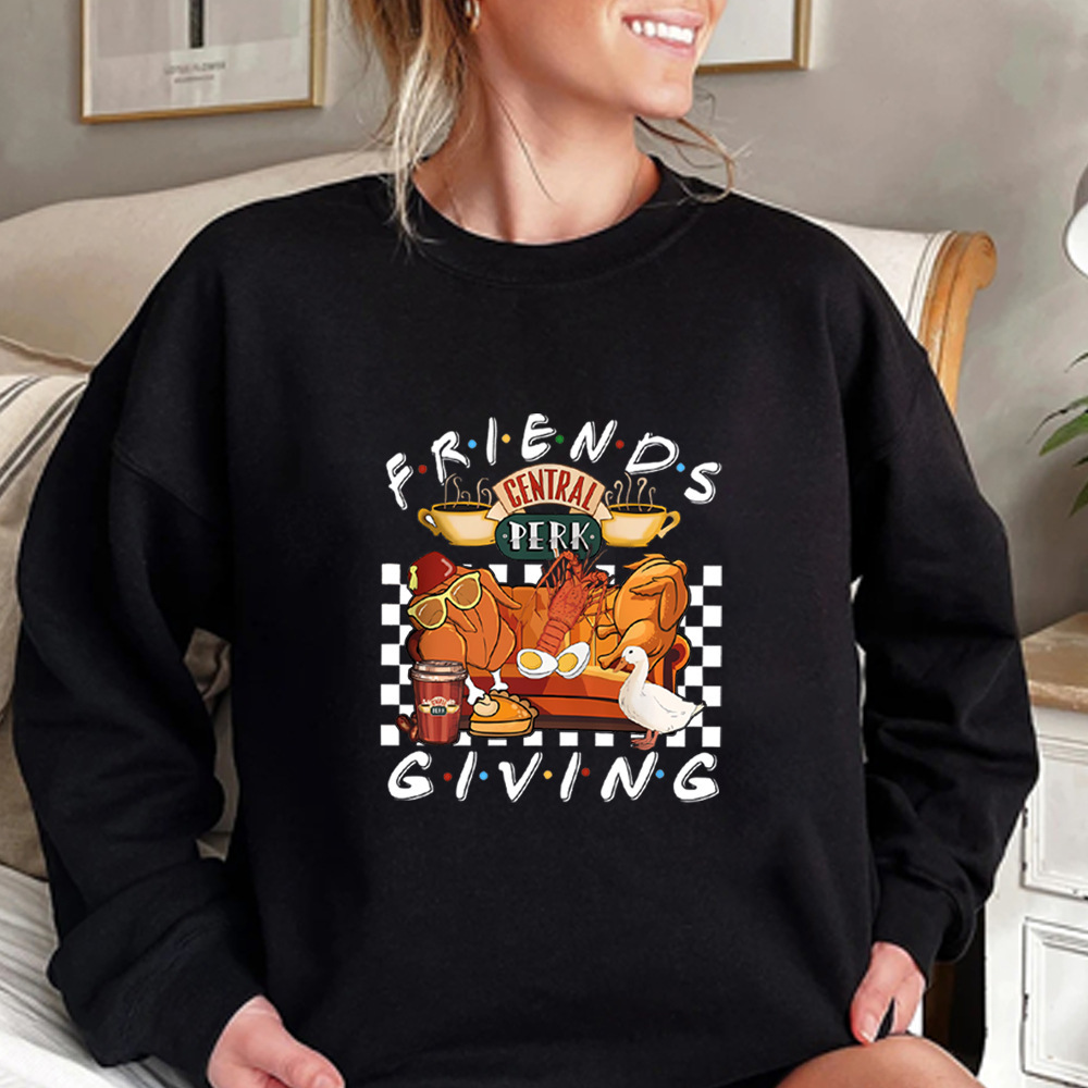2024 Friends Turkey Sweatshirt Thanksgiving Shirt Funny Tv S