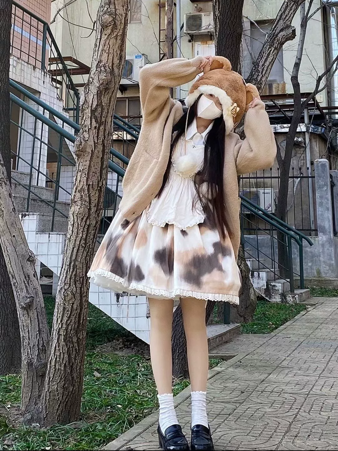 Вязаный кардиган в японском милом стиле, длинные рукава, размер One Size, несколько цветов