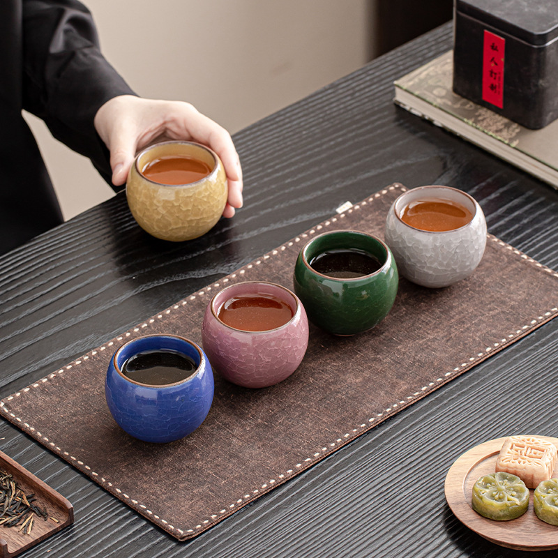 窑变五行杯陶瓷主人杯品茗杯子茶具茶杯套装天目釉建盏冰裂龙蛋杯|undefined