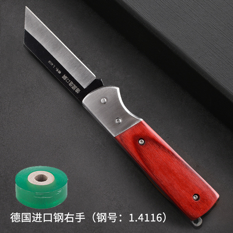 ドイツから輸入した果樹接ぎ木用の鋭い鋼のナイフ、大きなバラの左手用の特別なツール、プロの接ぎ木ナイフ|undefined