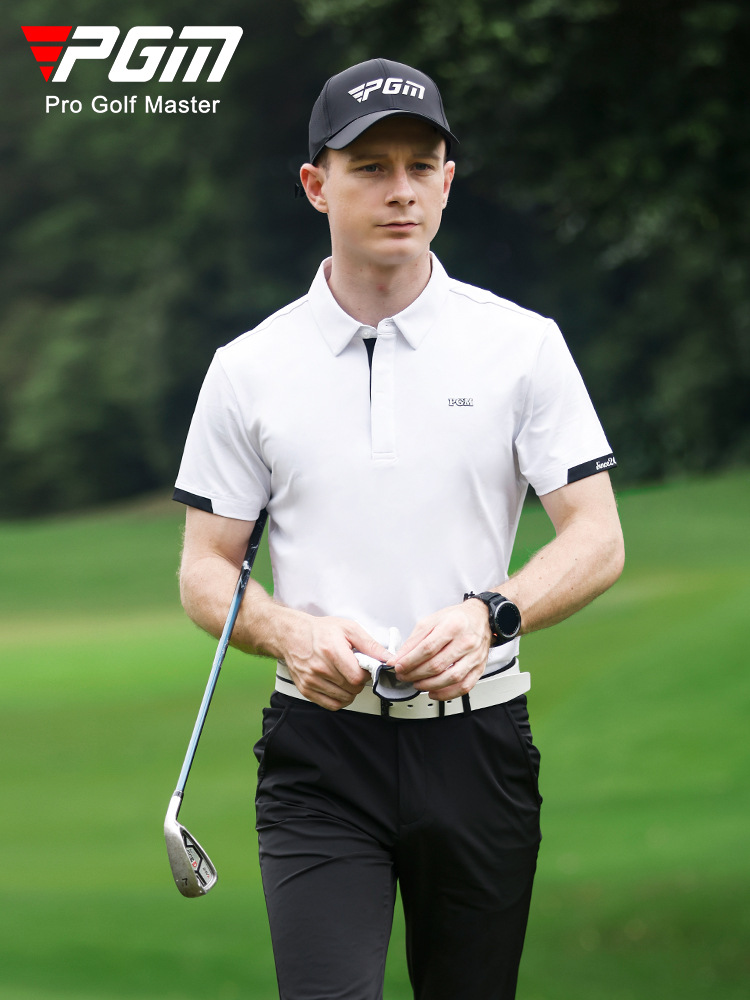Áo thun golf nam ngắn tay PGM hút ẩm nhanh khô — YF587-màu trắng, YF587-Màu đen, YF587-màu đỏ