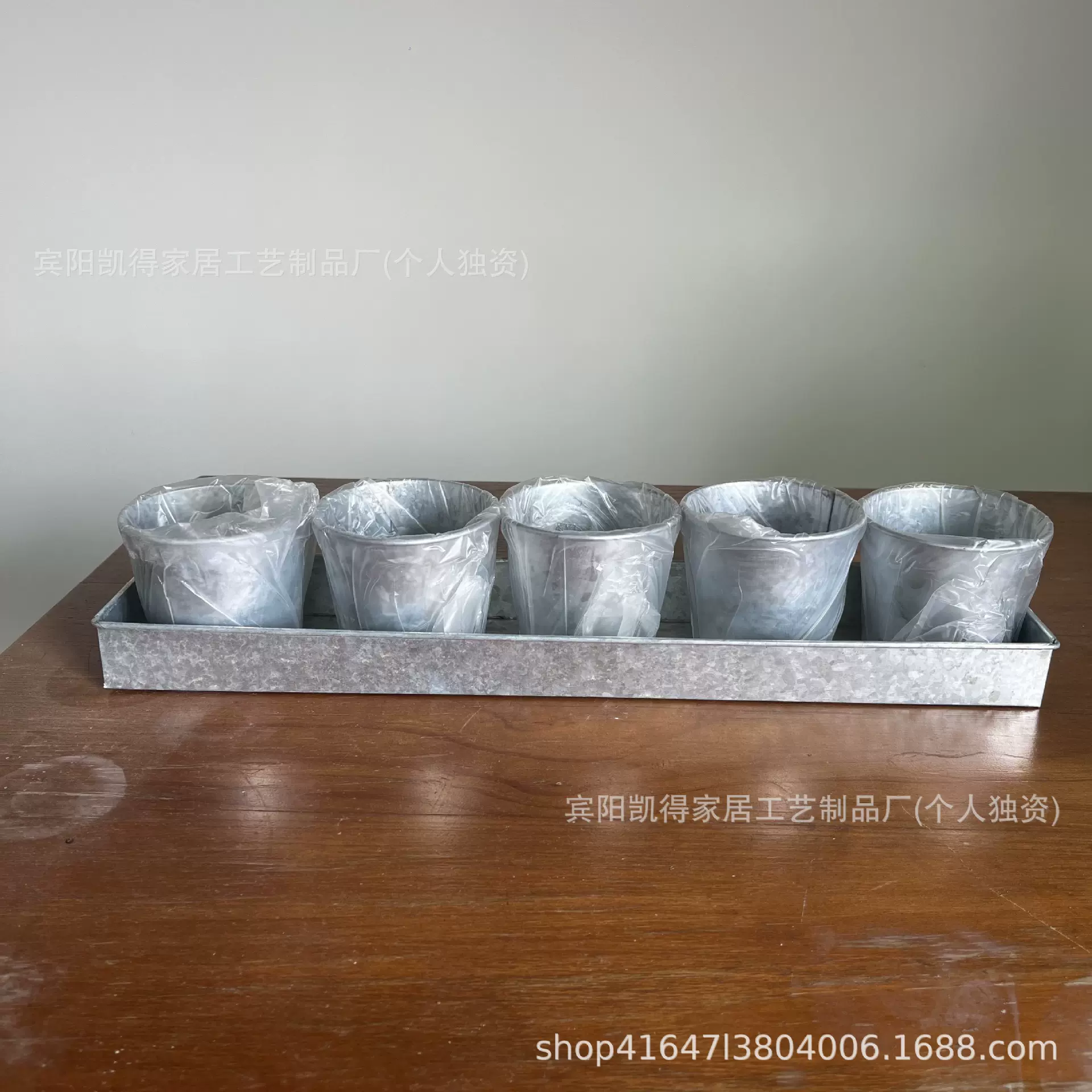 镀锌铁花盆厂家花桶鲜花醒一拖5多肉永生花配件跨境热销绿植花卉