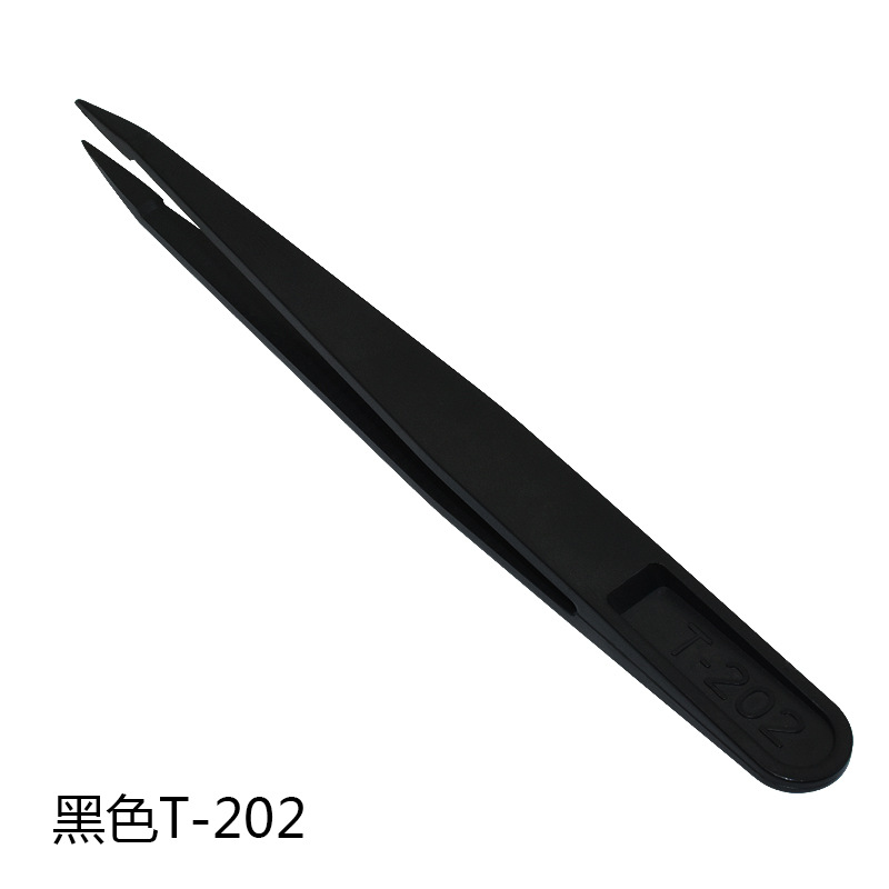 Venta al por mayor fibra de carbono antiestático pinzas de plástico blanco puntiagudo Cabeza ancha cabeza plana libre de polvo pinzas de purificación clip de plástico image 26