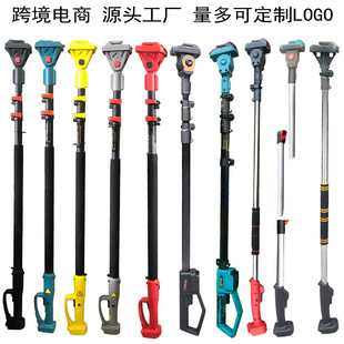 Garden tools lithium battery high branch Rod pruning shears high branch saw Fruit tree pruning shears mini chain saw aluminum telescopic rod