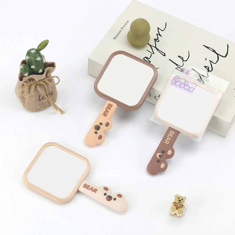 Cartoon handle, handheld cute acrylic mirror