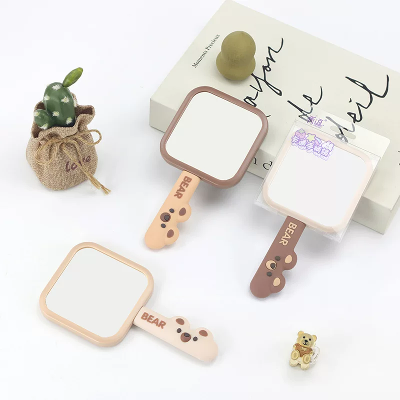 Cartoon handle, handheld cute acrylic mirror