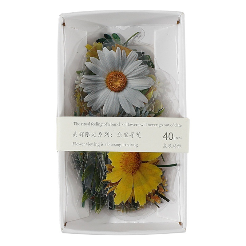 Hermosa planta limitada caja decorativa diario pegatinas fresco retro Planta flores y plantas pegatinas decorativas 1252