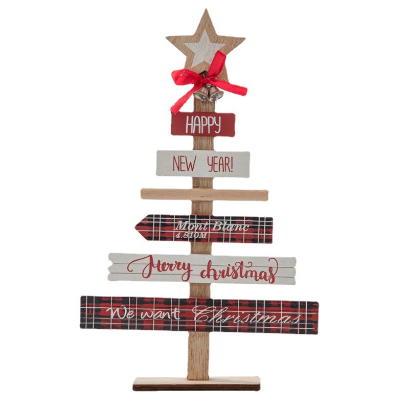 Decoraciones de Navidad árbol de Navidad colgante centro comercial estrella de cinco puntas de madera escritorio decoración colgante suministros de Navidad regalo