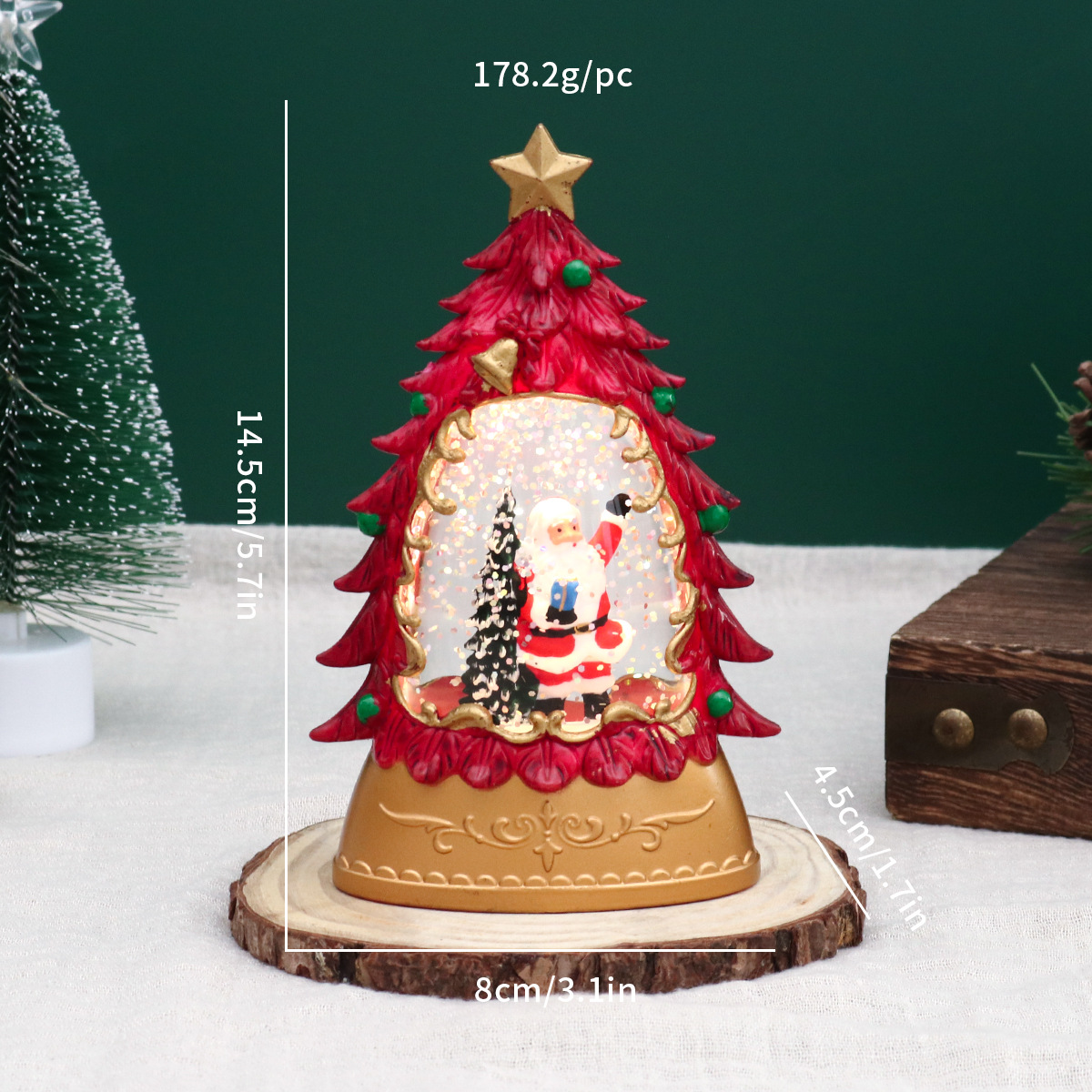 Nuevo agua de Navidad lámpara de vela luminosa lámpara de viento decoración de Santa Claus pequeño regalo de árbol de Navidad