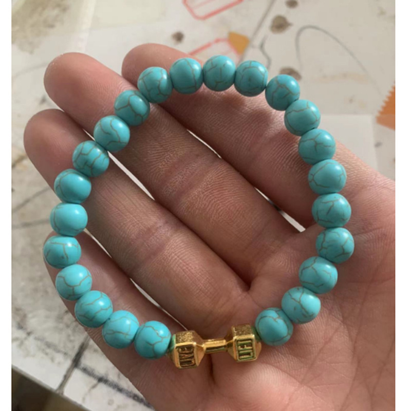 Directo de fábrica pulsera piedra volcánica negro helado aleación mancuerna energía mano cuentas Amazon Venta caliente en la acción al por mayor