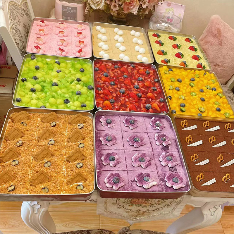 British Tiramisu Mold Special Square Stainless Steel Box Baking Pan Mousse Cake Box Tray Baking Tool