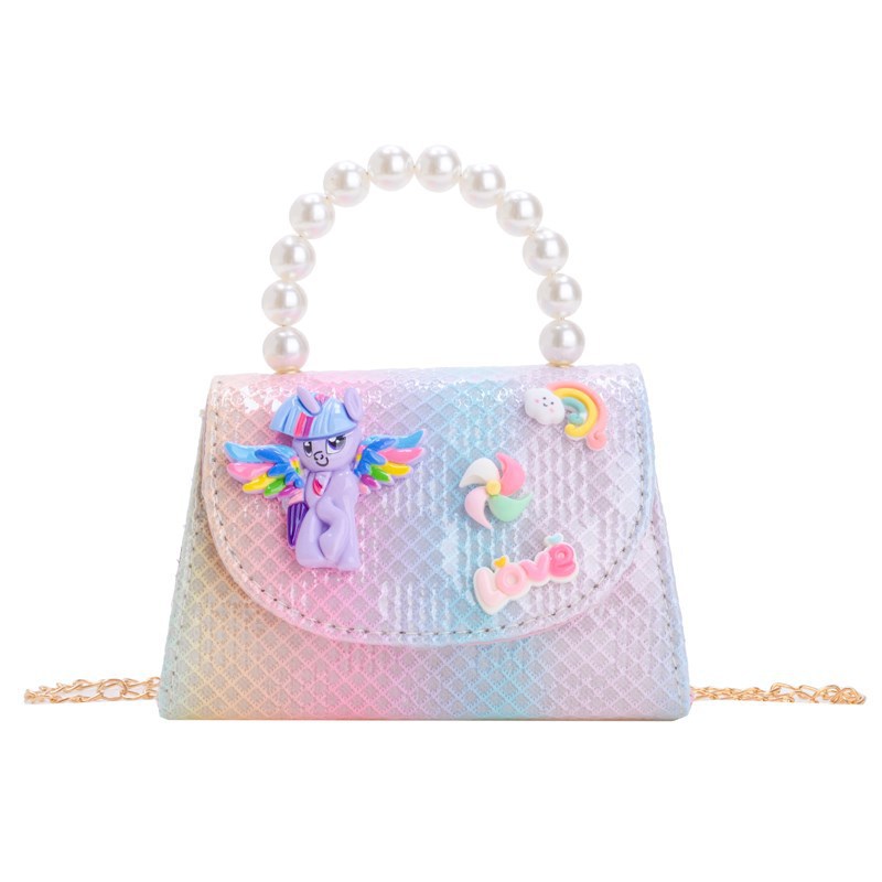 Rainbow Pony lindo bolso de niña 2025 nuevo bebé sale con un bolso diagonal de dibujos animados Aisha bag