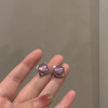 Advanced fuchsia earrings, ear clips, accessory, bright catchy style, high-quality style, wholesale