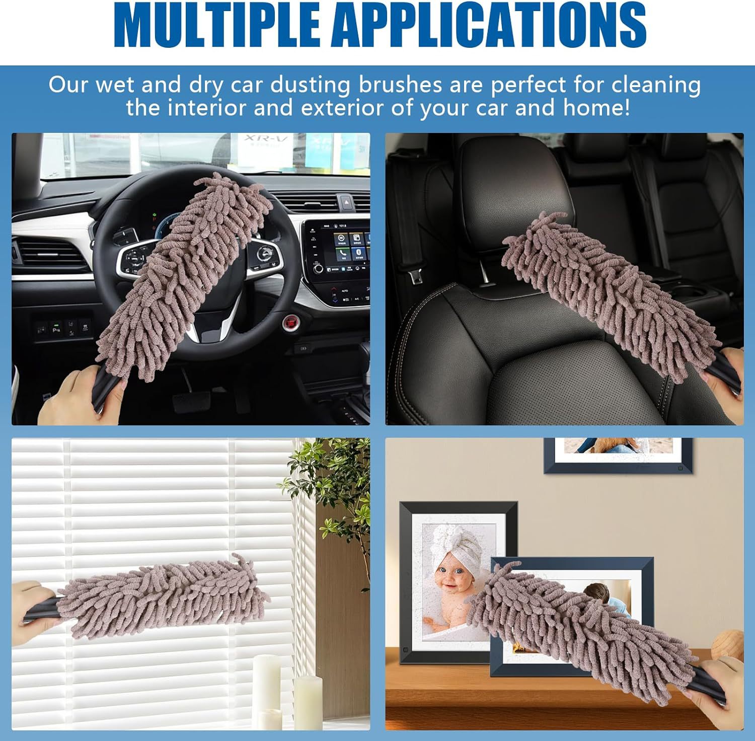 Cross-Border Chenille Car Duster, Direct from the Factory, Can Be Labeled, Car Cleaning and Beauty Tool Duster