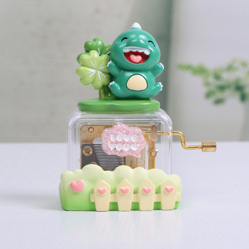 Sweetheart Little Pet Music Box Cartoon Frog Dinosaur Hand Music Box Girl’s Birthday Chinese Valentine’s Day Gift