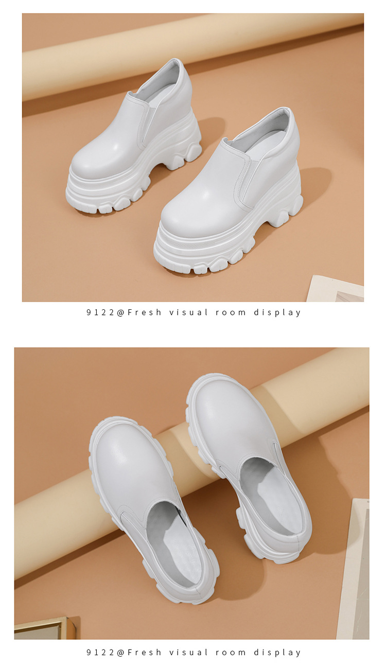Giày cao gót nữ đế xuồng platform mũi tròn phong cách Anh quốc, gót 12 cm — màu đen chi tiết 15
