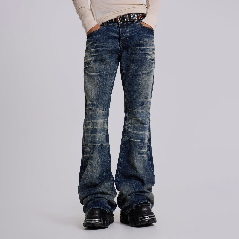 European and American Cross-Border 2025 New Micro-Flared Jeans for Men and Women Y2K Retro Washed Boot-Shaped Gothic High Street Pants