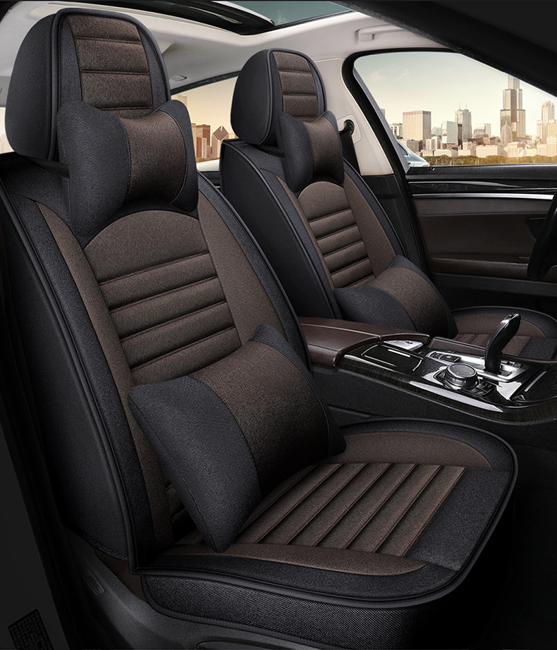 Full-Coverage Car Seat Cover A-01 Linen Cushion All-Season Full Package Cross-Border Exclusive for Wish Amazon Wholesale Dropshipping