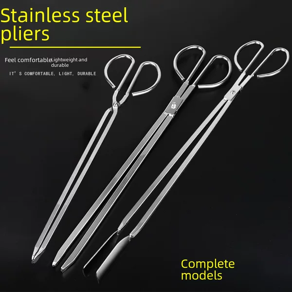 Fire tongs stainless steel garbage clip pick-up and pick-up device sanitary pliers household extended carbon clip sanitation worker long handle