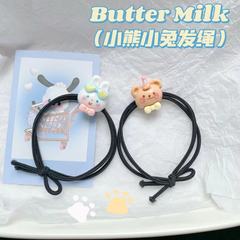 Ins Cute Bear and Rabbit Hair Ties Fun Sweet Girly Braided Hairband Versatile Cartoon Headband Hair Tie