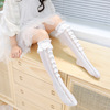 Spring children's knee socks for princess with bow, Lolita style, trend of season, mid-length