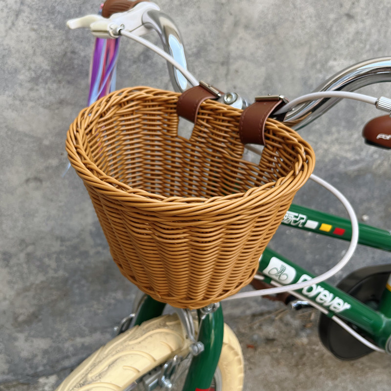 Hand-woven storage basket skateboard trike learning walker child bicycle basket vegetable basket rattan basket large and small size baskets