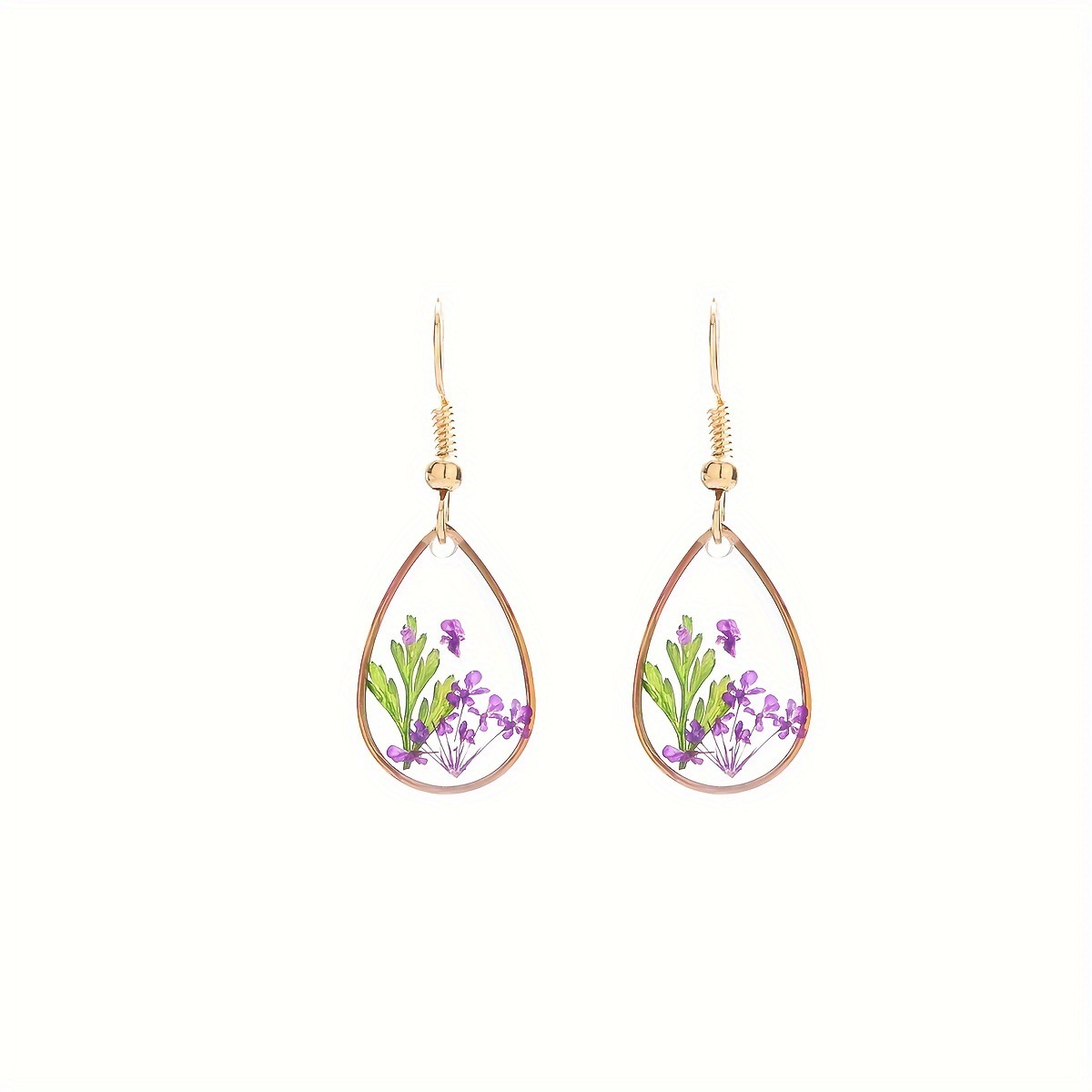 Gancho de oreja de flor seca de flor real para mujer nuevo temperamento de moda Pendientes de lujo ligero de alta gama estilo ins pendientes de moda simples y versátiles