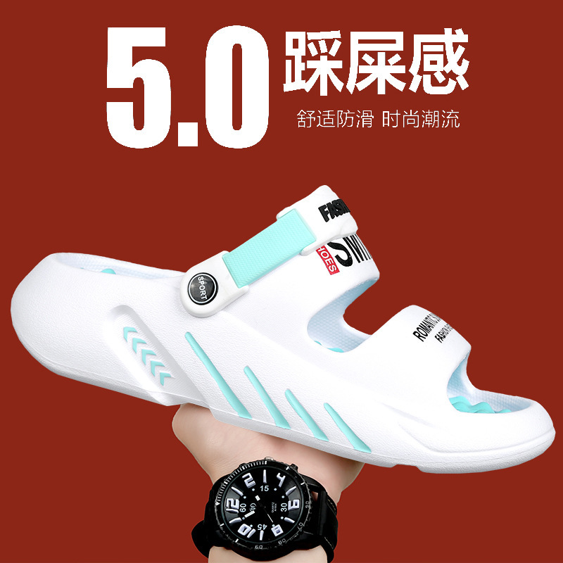 Zapatillas para hombres 48 tamaño de verano para usar zapatillas de playa de piso grueso al aire libre antideslizante dos zapatillas