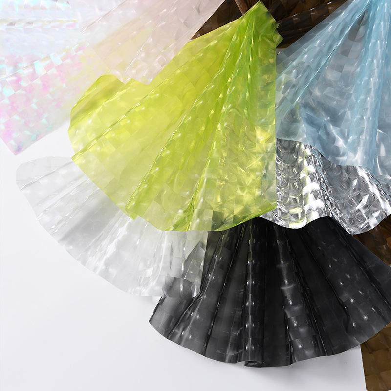 Cubo de hielo flor papel de envolver 3D tridimensional celofán impermeable color mágico máscara de ojo de gato tienda de flores material floral papel de envolver