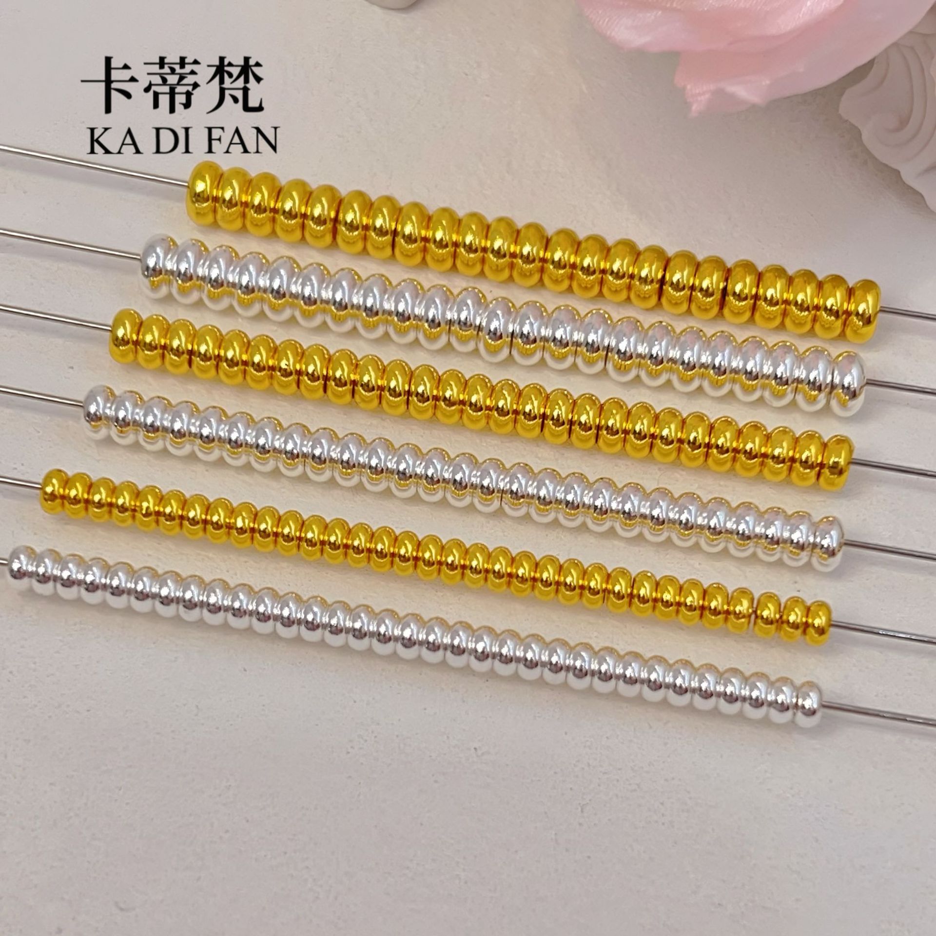Accesorios de oro de arena de alta protección de color neumáticos dorados brillantes cuentas de espaciador plateado DIY accesorios de joyería shajin cuentas dispersas lotes