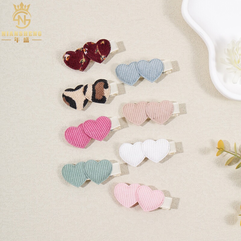 Foreign Trade Hot-Selling Autumn and Winter Cute Baby Cartoon Hairpins for Kidsren with High-Looking Heart Leopard Print Hairpins That Do Not Hurt Hair Hair Accessories