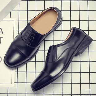 Military Academy Officer Business Office Pointed Toe Three-Section Leather Shoes Formal Business Three-Section Leather Shoes Men's Professional Shoes Work