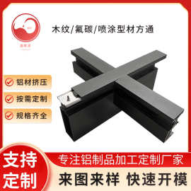 6063铝型材黑色铝合金断桥幕墙型材 室内外隔断现货玻璃幕墙型材